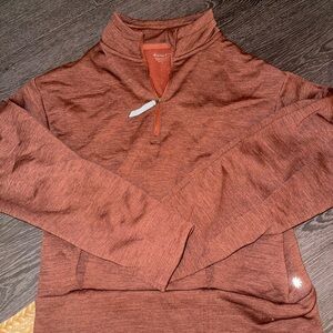 Athleta Rust Quarter-Zip Sweater